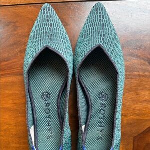 Rothy's Teal and Navy Women's Pointed Flats